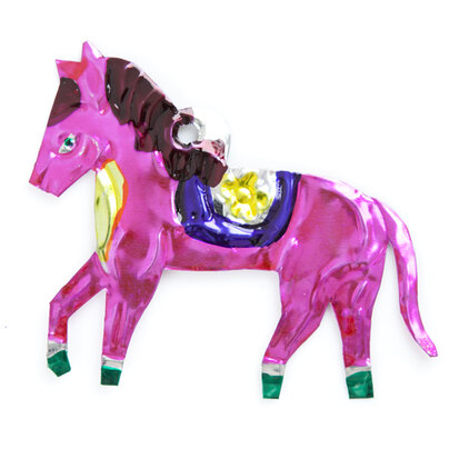 figuur van blik paard roze