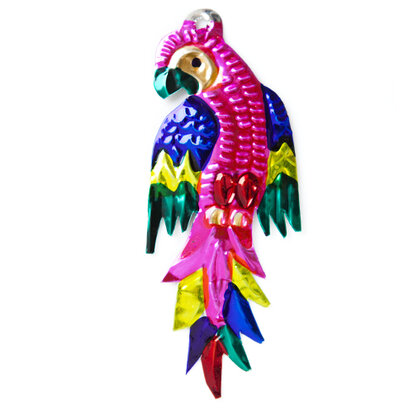 figuur van blik papegaai roze