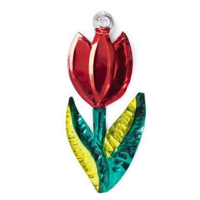 figuur van blik tulp rood