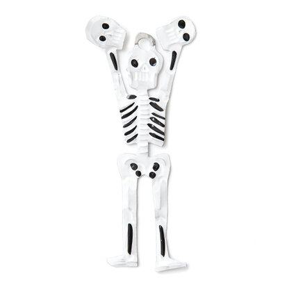 figuur van blik skelet met schedels
