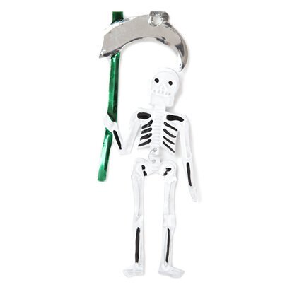 figuur van blik skelet zeis groen