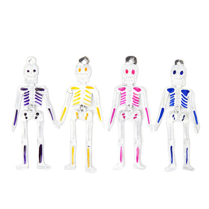 Wiebel-figuren van blik kleurrijke skeletten