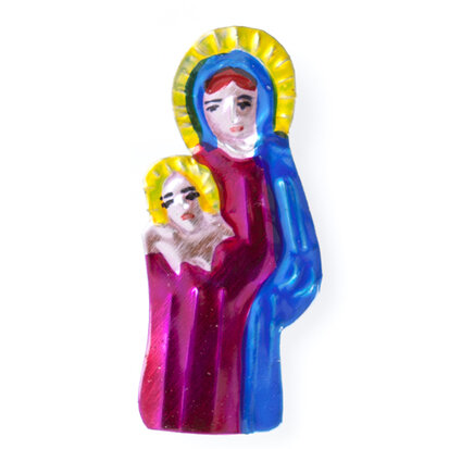 magneetje van blik maria en jezus