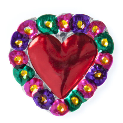 magnet of can heart flowers green