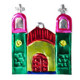 figuur van blik kerk groen