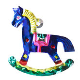 figure of can rocking horse blue