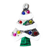 figuur van blik kerstboom zilver sneeuw