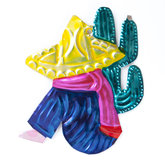 figure of can mexican cactus