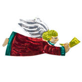 figuur van blik engel trompet rood