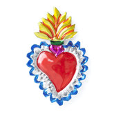 magneetje van blik hart tropisch blauw