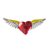 magneetje van blik hart vleugels