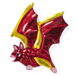 magneetje van blik vleermuis rood