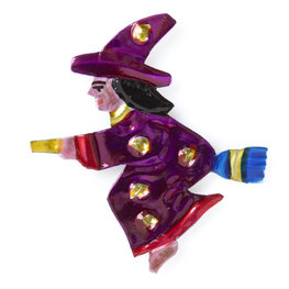 magneetje van blik heks paars