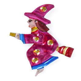 magneetje van blik heks roze