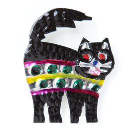 magneetje van blik kat zwart