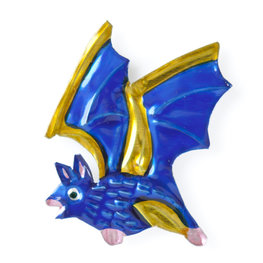 magneetje van blik vleermuis blauw
