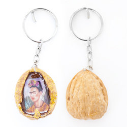 walnoot sleutelhanger frida kahlo clásico