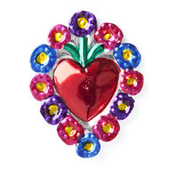 magneetje van blik hart bloemen luxe